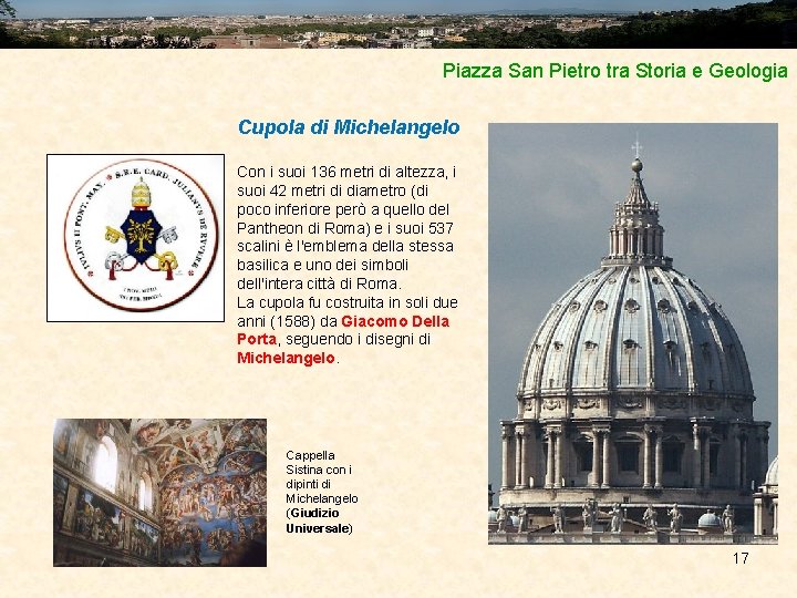 Piazza San Pietro tra Storia e Geologia Cupola di Michelangelo Con i suoi 136