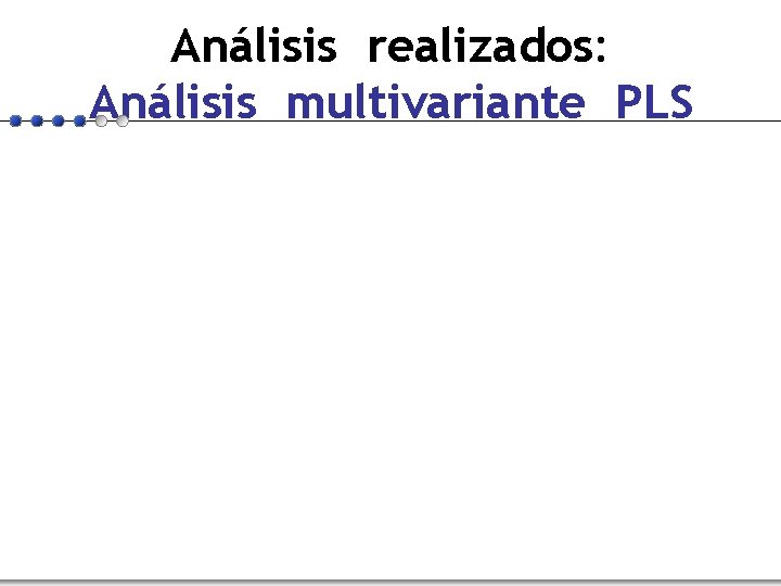 Análisis realizados: Análisis multivariante PLS 