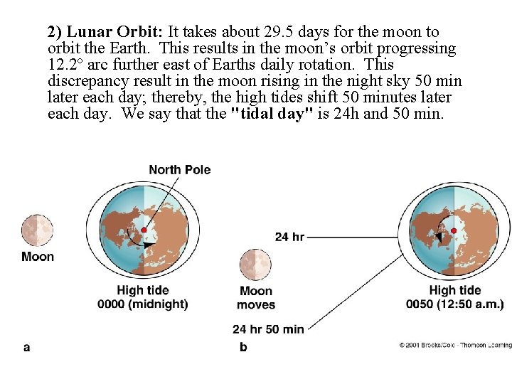 2) Lunar Orbit: It takes about 29. 5 days for the moon to orbit