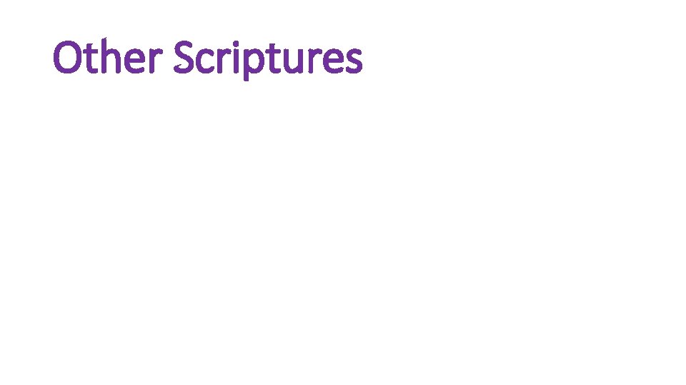 Other Scriptures 