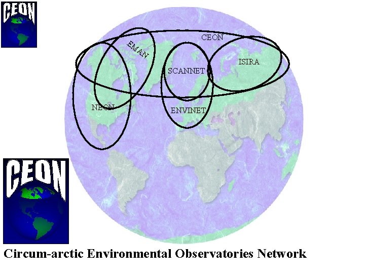 CEON EM AN ISIRA SCANNET NEON ENVINET CEON Circum-arctic Environmental Observatories Network 