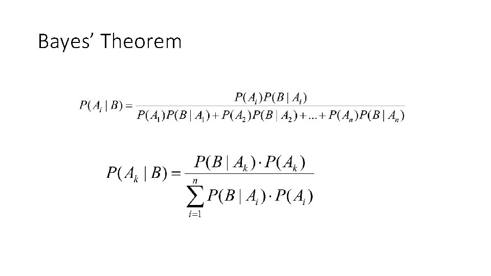 Bayes’ Theorem 