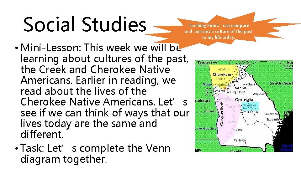 Social Studies Teaching Point: I can compare and contrast a culture of the past