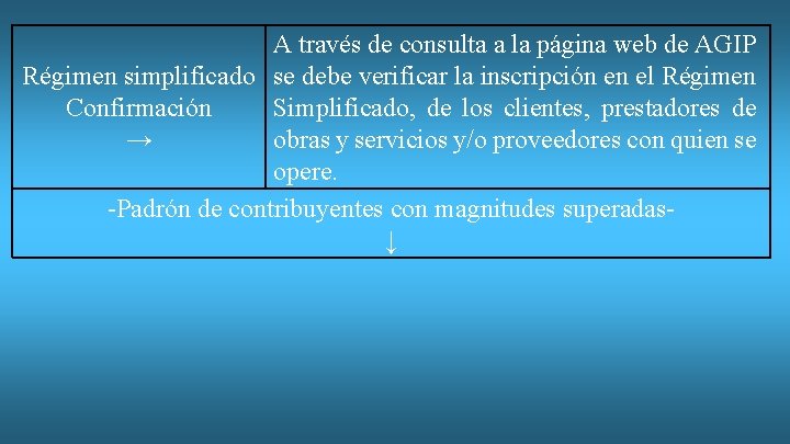 A través de consulta a la página web de AGIP Régimen simplificado se debe