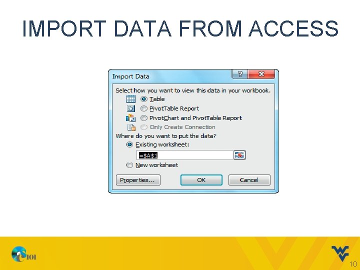 IMPORT DATA FROM ACCESS 10 IMPORT DATA FROM ACCESS 10