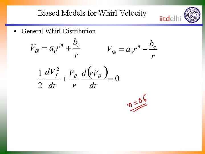 Biased Models for Whirl Velocity • General Whirl Distribution 