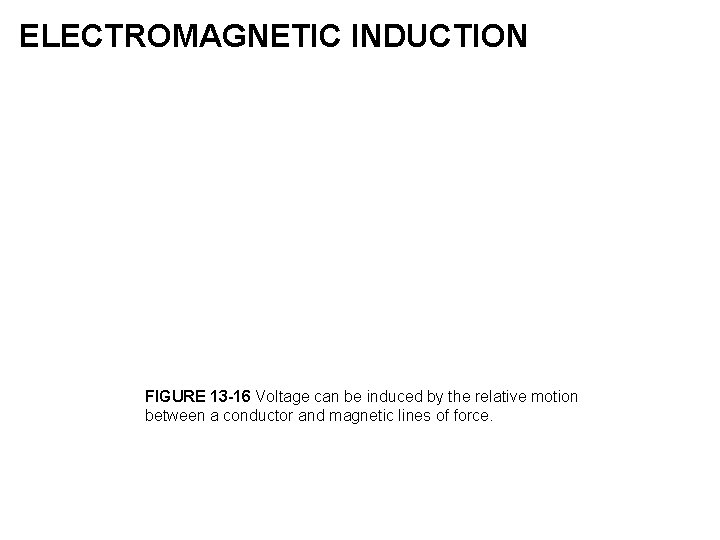 ELECTROMAGNETIC INDUCTION FIGURE 13 -16 Voltage can be induced by the relative motion between