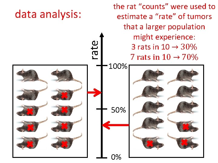 rate data analysis: the rat “counts” were used to estimate a “rate” of tumors