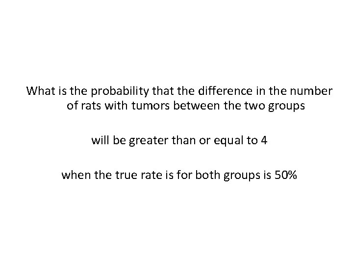 What is the probability that the difference in the number of rats with tumors