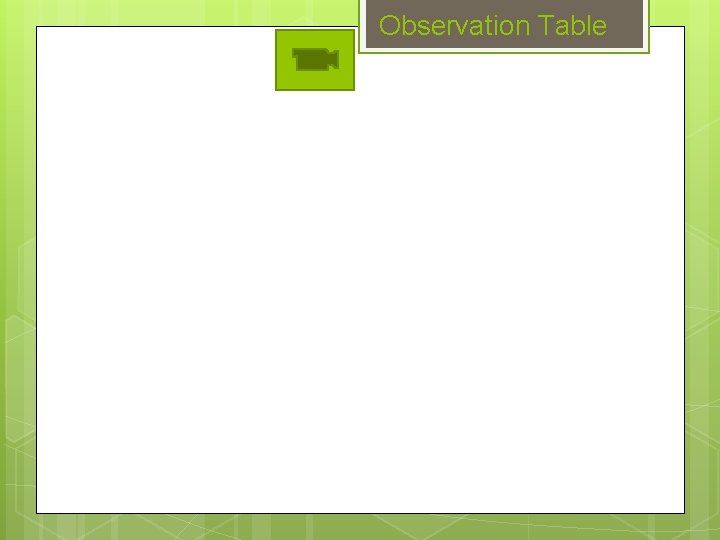 Observation Table 