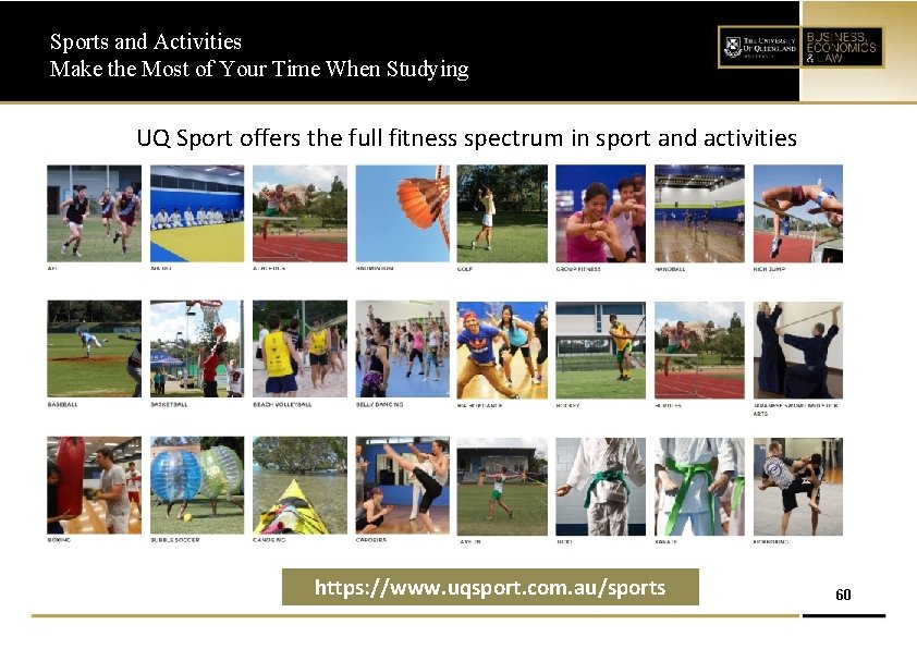 Sports and Activities Make the Most of Your Time When Studying UQ Sport offers