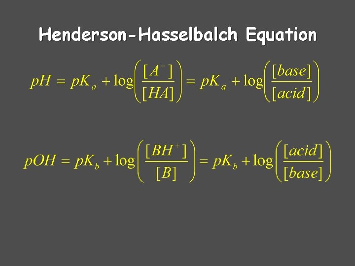 Henderson-Hasselbalch Equation 