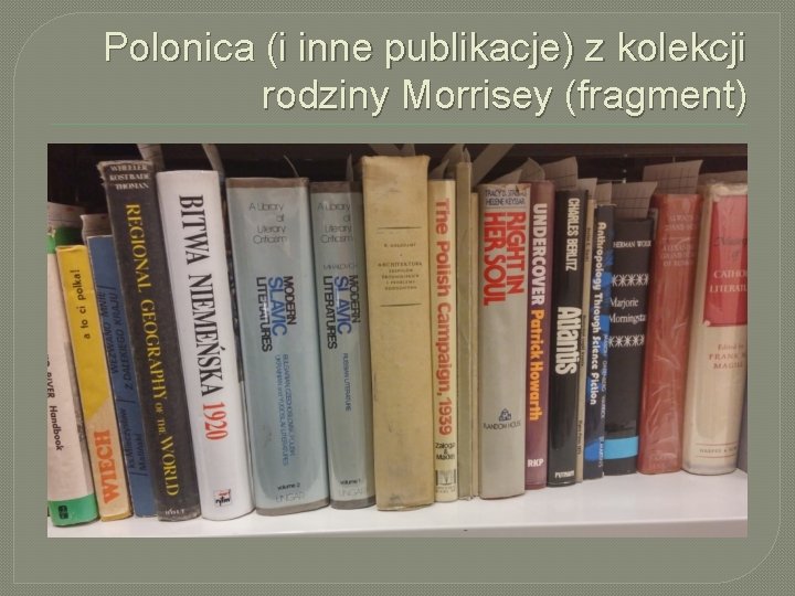 Polonica (i inne publikacje) z kolekcji rodziny Morrisey (fragment) 
