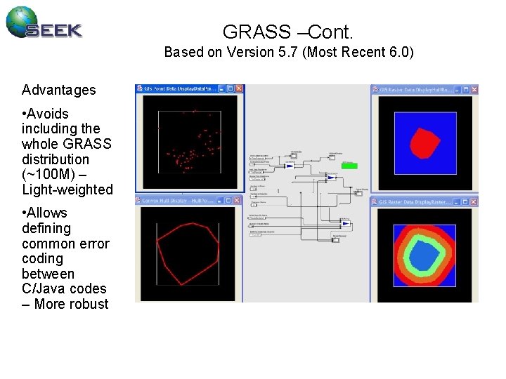 GRASS –Cont. Based on Version 5. 7 (Most Recent 6. 0) Advantages • Avoids