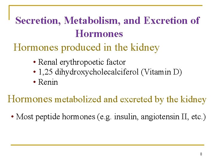 Urine Formation by the Kidneys I Glomerular Filtration
