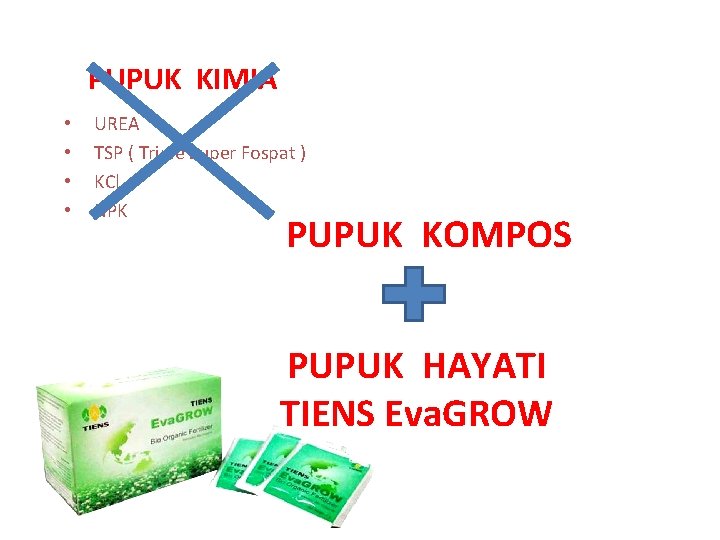 PUPUK KIMIA • • UREA TSP ( Triple Super Fospat ) KCl NPK PUPUK