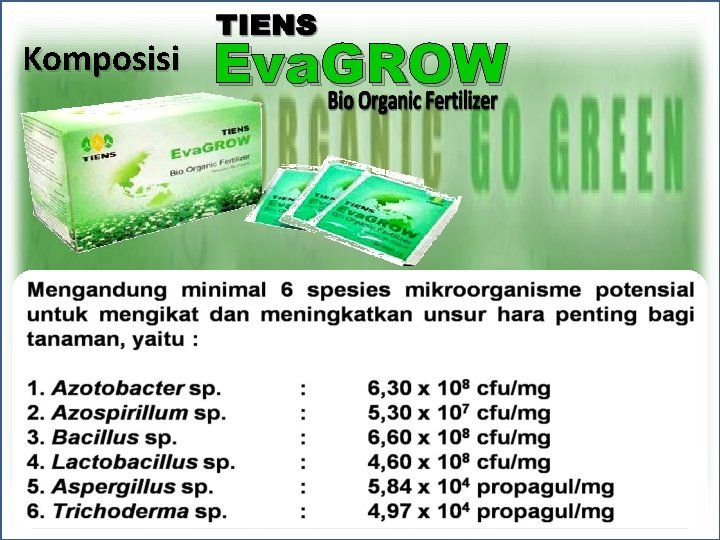 Komposisi Eva. GROW 