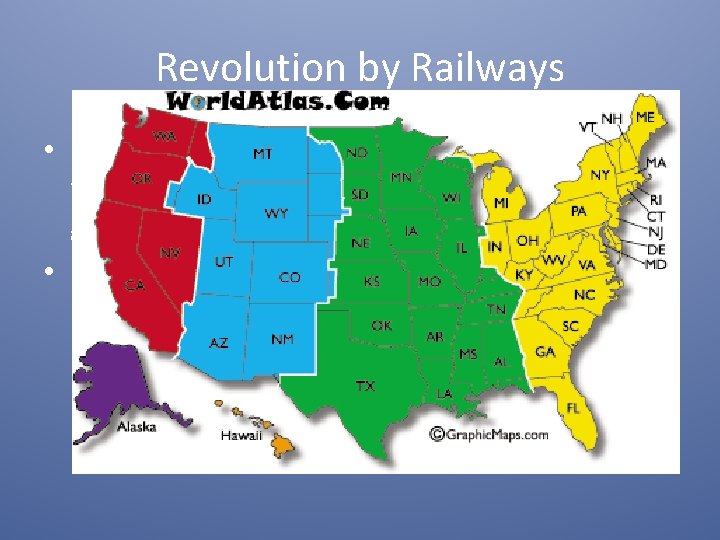 Revolution by Railways • RRs “created an enormous domestic market for American raw materials