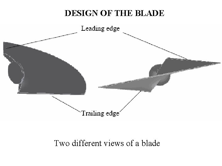 DESIGN OF THE BLADE Two different views of a blade 