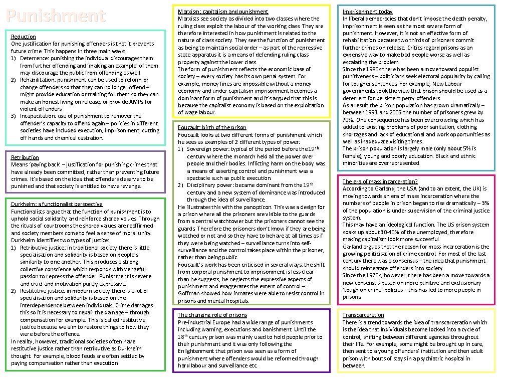 Punishment Reduction One justification for punishing offenders is that it prevents future crime. This