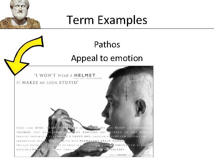 Term Examples Pathos Appeal to emotion 