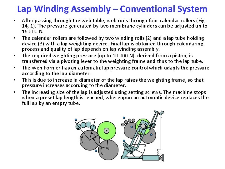 Lap Winding Assembly – Conventional System • • • After passing through the web