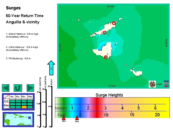 18. 4 N Surges 50 -Year Return Time Anguilla & vicinity 1 2 1.