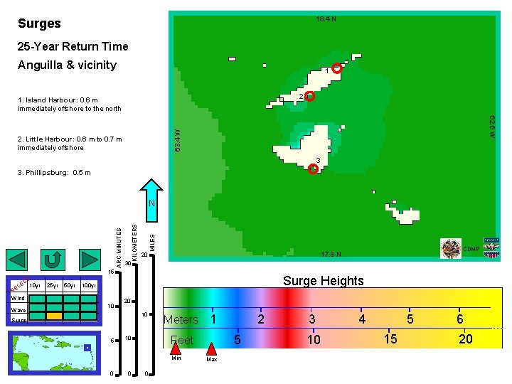 18. 4 N Surges 25 -Year Return Time Anguilla & vicinity 1 2 1.