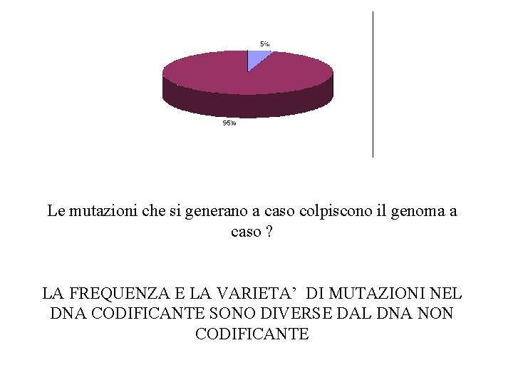 Le mutazioni che si generano a caso colpiscono il genoma a caso ? LA