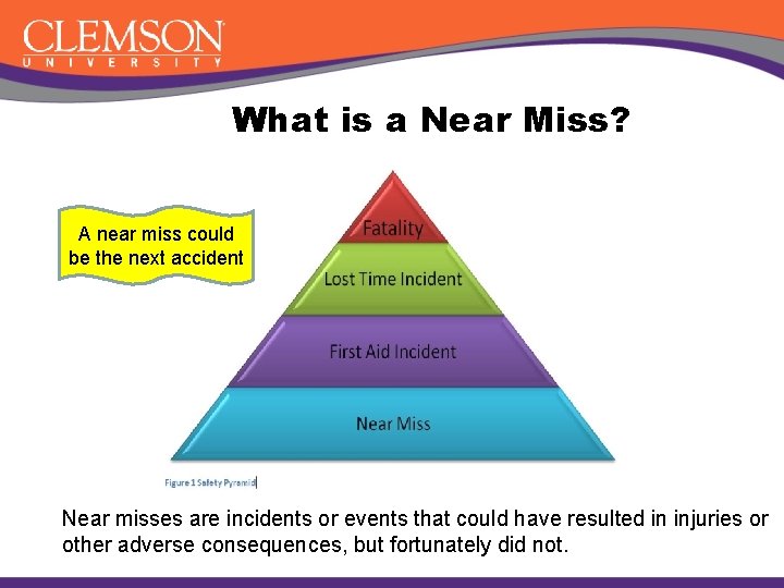 What is a Near Miss? A near miss could be the next accident Near