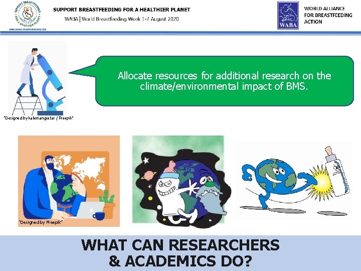 Allocate resources for additional research on the climate/environmental impact of BMS. "Designed by katemangostar