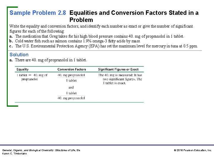 Sample Problem 2. 8 Equalities and Conversion Factors Stated in a Problem Write the