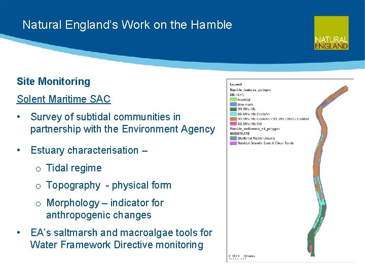 Natural England’s Work on the Hamble Site Monitoring Solent Maritime SAC • Survey of