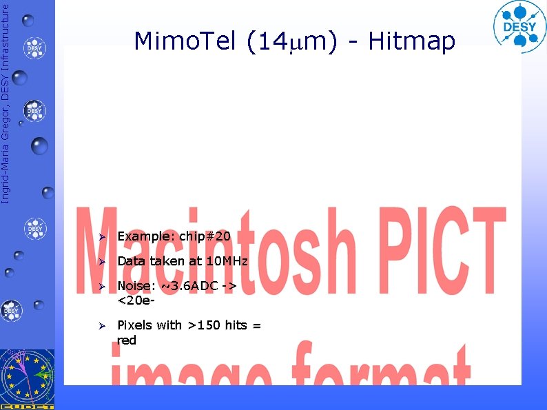 Ingrid-Maria Gregor, DESY Infrastructure Mimo. Tel (14 mm) - Hitmap Ø Example: chip#20 Ø