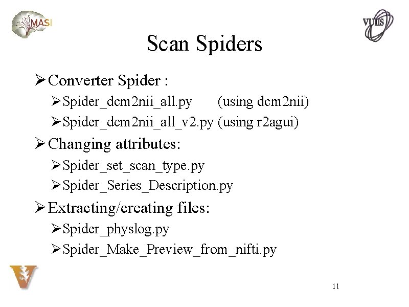 Scan Spiders Ø Converter Spider : ØSpider_dcm 2 nii_all. py (using dcm 2 nii)