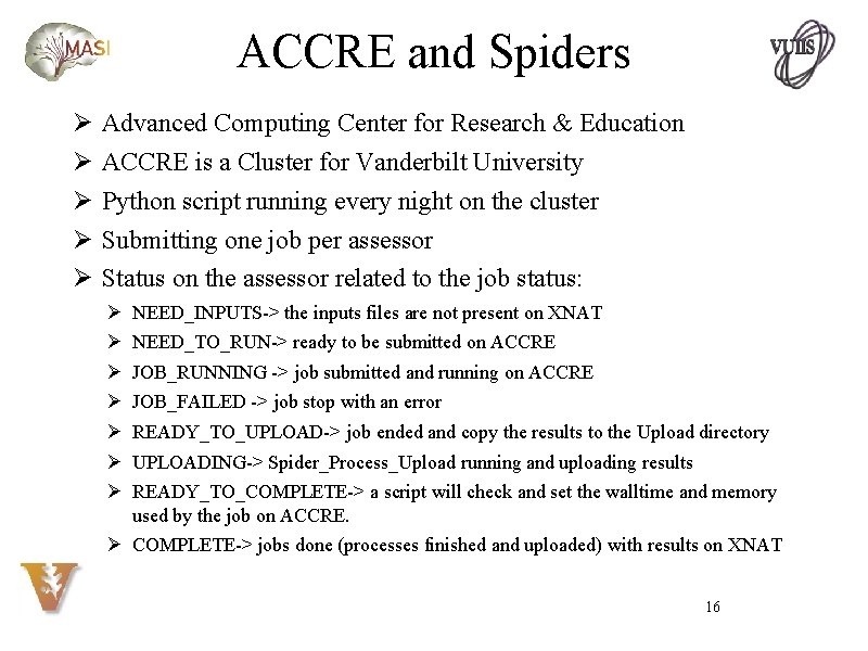 ACCRE and Spiders Ø Ø Ø Advanced Computing Center for Research & Education ACCRE