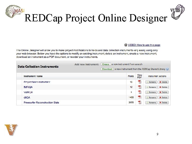 REDCap Project Online Designer 9 