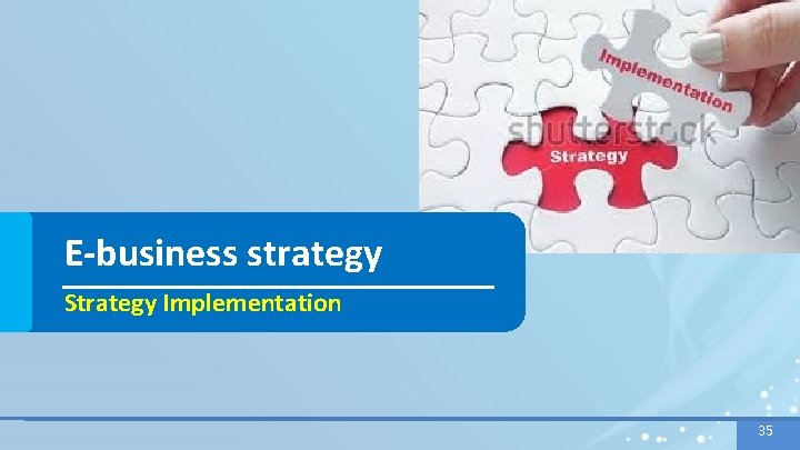 E-business strategy Strategy Implementation 35 35 