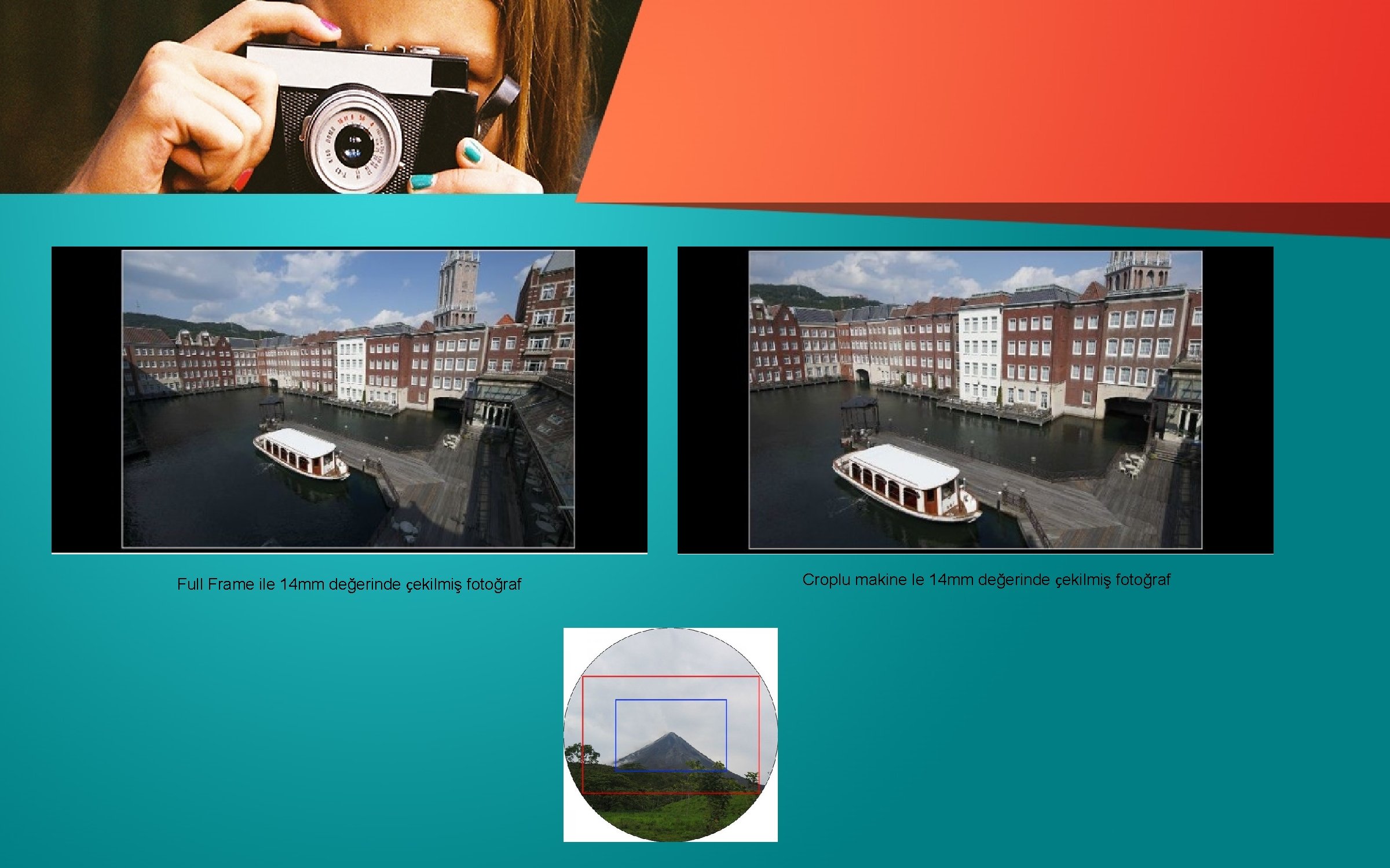 Full Frame ile 14 mm değerinde çekilmiş fotoğraf Croplu makine le 14 mm değerinde