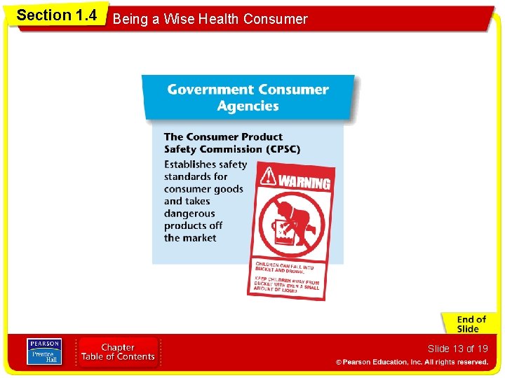Section 1. 4 Being a Wise Health Consumer Slide 13 of 19 