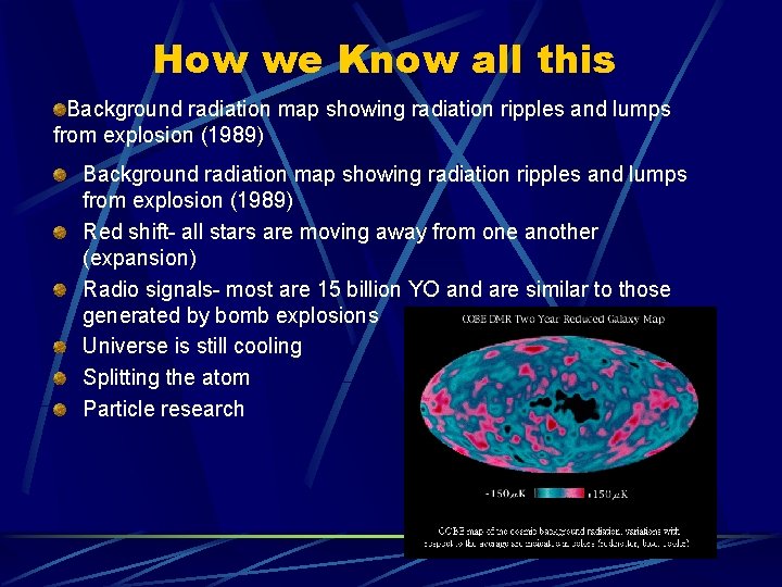 How we Know all this Background radiation map showing radiation ripples and lumps from