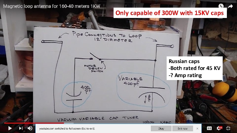 Only capable of 300 W with 15 KV caps Russian caps -Both rated for