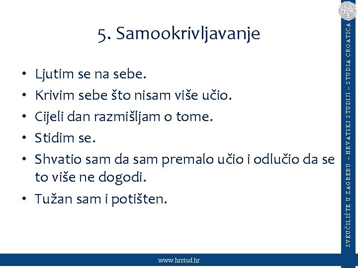 Ljutim se na sebe. Krivim sebe što nisam više učio. Cijeli dan razmišljam o