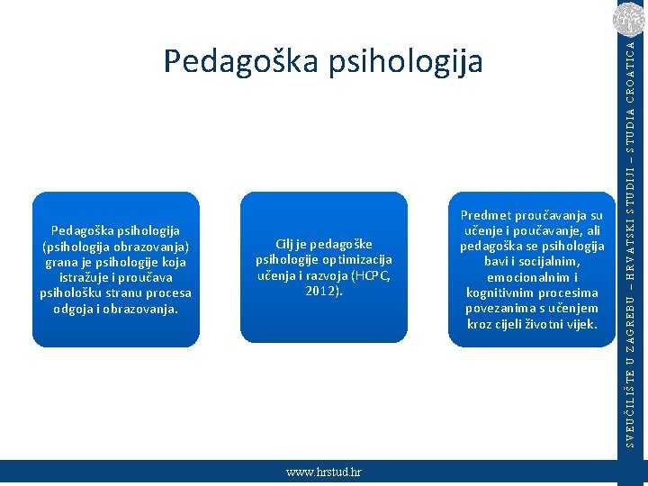 Pedagoška psihologija (psihologija obrazovanja) grana je psihologije koja istražuje i proučava psihološku stranu procesa