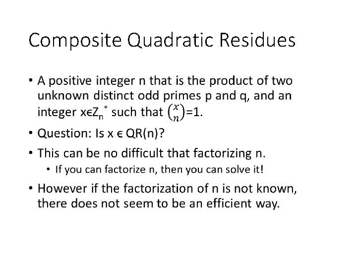 Composite Quadratic Residues • 