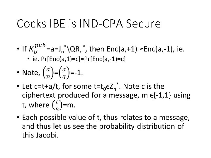 Cocks IBE is IND-CPA Secure • 