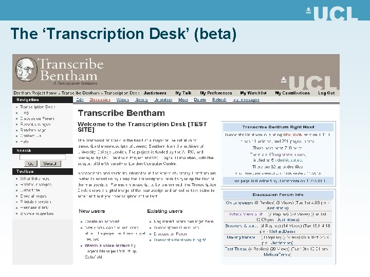 The ‘Transcription Desk’ (beta) 