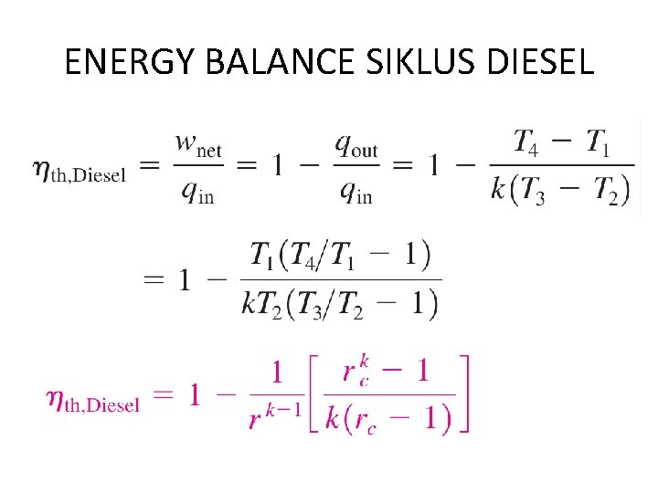 ENERGY BALANCE SIKLUS DIESEL 