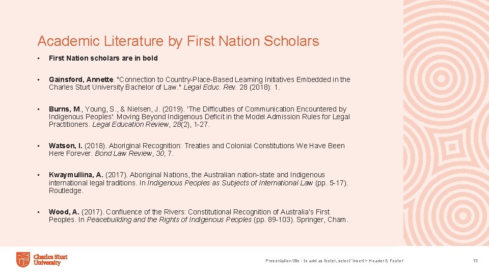 Academic Literature by First Nation Scholars • First Nation scholars are in bold •