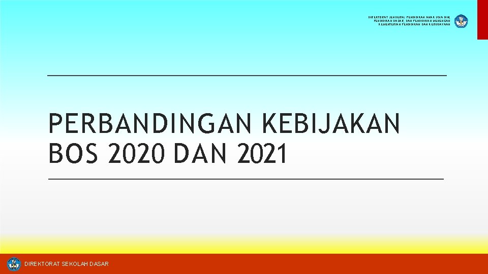 DIREKTORAT JENDERAL PENDIDIKAN ANAK USIA DINI, PENDIDIKAN DASAR, DAN PENDIDIKAN MENENGAH KEMENTERIAN PENDIDIKAN DAN